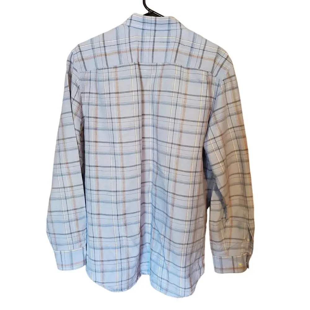 Banana‎ Republic Mens Sz L Fitted Dress Shirt Plaid Check Long Sleeve